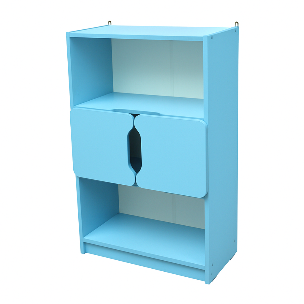 Дитяча шафа "В зоопарку" елемент №4, напівзакрита з дверцятами та полицями, ЛЕЛЕКА, 600х300х950 мм.